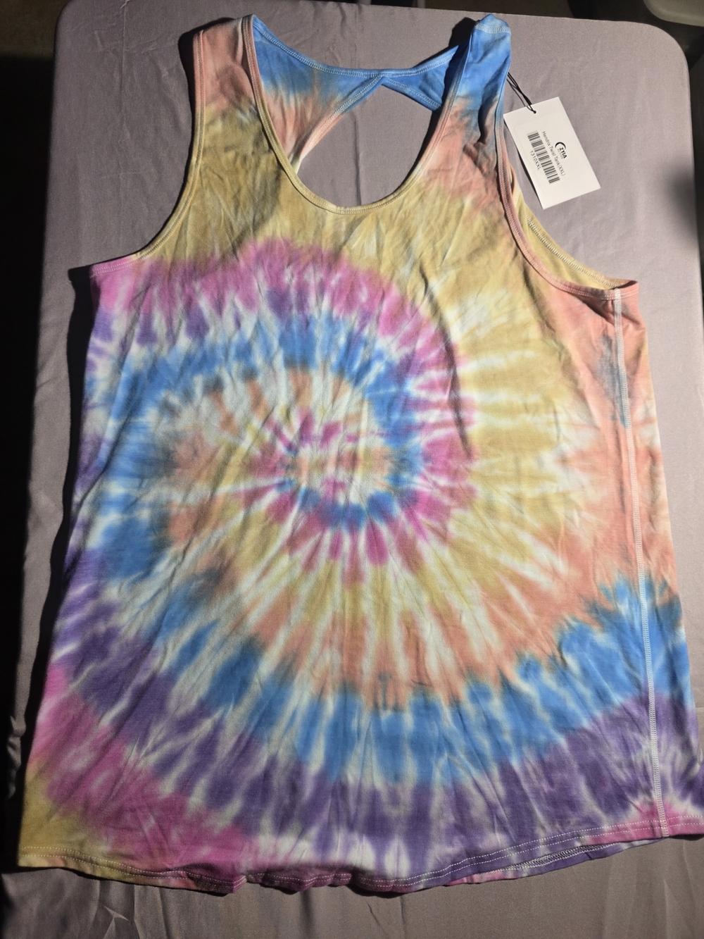 Women's Multicolor Tie-Dye Racerback Tank Top